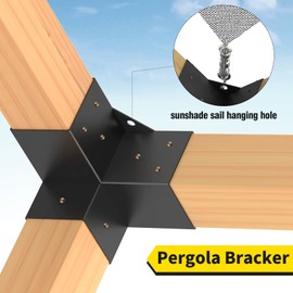 Woodworks Pergola pergola Brackets 3-Way Right Angle Corner Bracket DIY Elevated Wood Stand 4PACK with Screws for 4x4 (Actual: 3.5x3.5 Inch) Lumber Pergola Gazebo