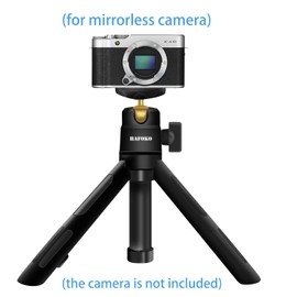 HAFOKO MT-08 Mini Camera Tripod Small Extendable Selfie Stick Smartphone Tripod Desktop Handheld Travel Tripod 1/4” Compatible for Cell Phone Webcam Camera Youtube Vlogging(Max support 1.5kg)