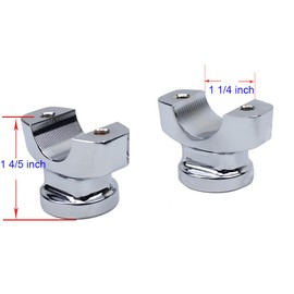 POWER JAMES 1.5" Tall Chrome Low Profile Handlebar Risers for Harley Davidson Breakout FXBRS FXSB 2013-2023 with 1 1/4 inch Knurl Center