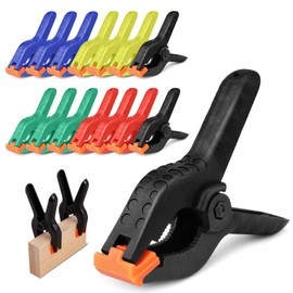 Abrazaderas de Resorte, Pinzas Spring Clamps Mini Plástico Clips En Forma A, Fondo Fotográfico Clips Tela Accesorio Fijación Para Carpintería, 2 Pulgadas, Multicolor (Multicolor 15Pz)