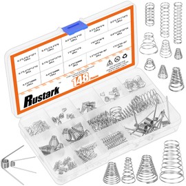 Rustark 148Pcs 15 Sizes Stainless Steel Conical Spring Compression Springs Assortment Set Cone Compression Spring Tower Pressure Spring Taper Spring