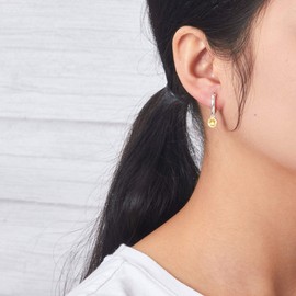 Philip Jones Yellow Crystal Hoop Earrings Created with Zircondia® Crystals