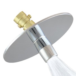 High Sierra® NEW Gen 3 'Reflections' Solid Metal 1.25 GPM. High Efficiency Ultra Low flow Shower Head & Self-Heating 6” Fogless Mirror In One. Lead-Free - Brushed Gold Finish