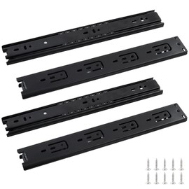 KINJOEK 2 Pair 12 Inch Drawer Slide, Heavy Duty Ball Bearing Soft Close Full Extension Side Mount Slides with Screws,Drawer Slides Soft Close,Drawer Rails,Black