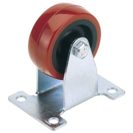 Draper 65517 75 mm Fixed-Plate Fixing Polyurethane Wheel (100 kg Safe Working Load)