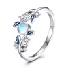 ONEFINITY Leaf Ring 925 Sterling Silver Moonstone Leaf Ring Promise