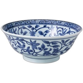 藍唐草 6.0めん鉢 [ 18.8 x 18.8 x 7.7cm 950cc ] | 中華麺皿 セトモノホンポ(Setomonohonpo)