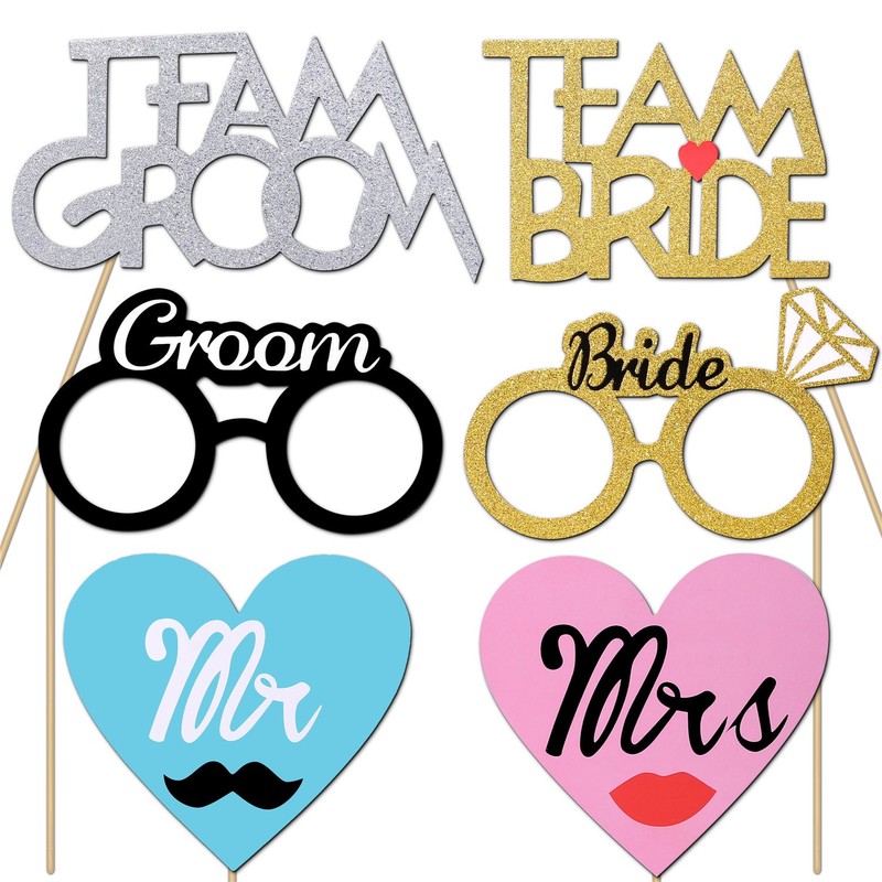 Wedding Photo Booth Props DIY Kit, Konsait Wedding Photo Prop