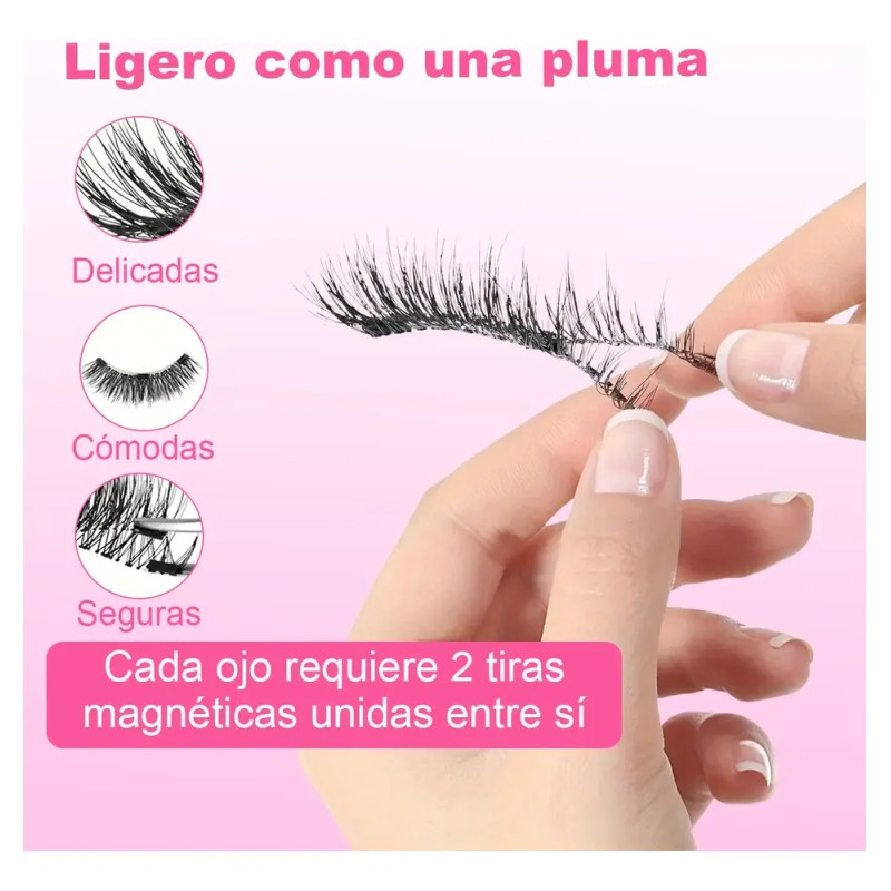 Kit De Pestañas Postizas Magnéticas Reutilizables 2 Pairs