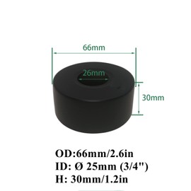 Pack of 2 Diameter 25 mm (3/4 Inch) Cover Rosette Black, Rosette Black, Pipe Cover, Thread Rosette Tap, Rosette for Shower Taps, Taps, Radiator (Black, 66 x 30)