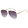 AUSQUQI Oversized Aviator Sunglasses for Women & Men, Trendy Rimless