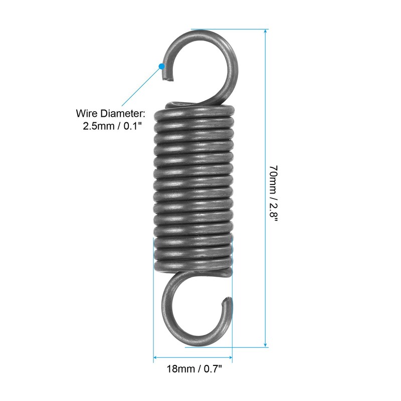 PATIKIL 1 Piece Extension Spring Wire Diameter 0.1" OD 0.7"
