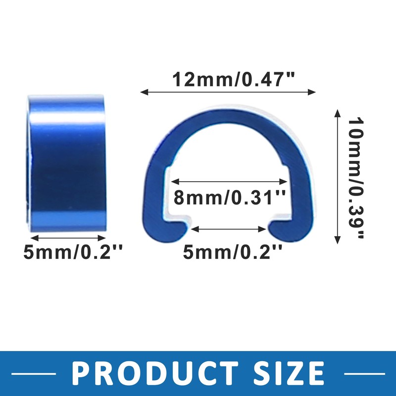 A ABSOPRO Bike Brake Cable Clip Clamp Aluminium Alloy Blue