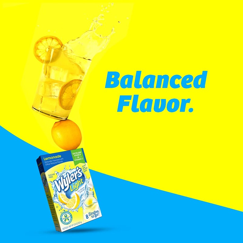 Wyler's Light Singles Water Drink Mix To Go Powder Packets,