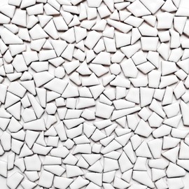 1.1 LB White Irregular Ceramic Mosaic Tiles for Crafts - Handmade Decorative Mosaic Pieces for Art, DIY, Mosaic Making, Wall Decor, Home & Garden Decoration