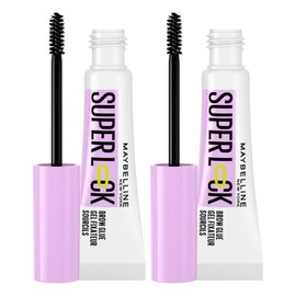 Maybelline New York Superlock Brow Glue Clear Eyebrow Gel, Fixing Effect, 24 Hour Hold, Non-Sticky, Fixes Colour and Shapes - Set of 2