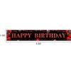 9.8x1.6FT Black Red Happy 20th Birthday Yard Banner,Red Birthday Backdrop