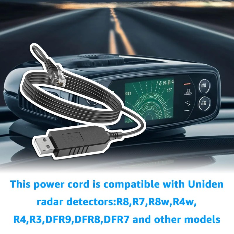 3.3FT USB to RJ11 for Uniden Radar Detector Power Cable