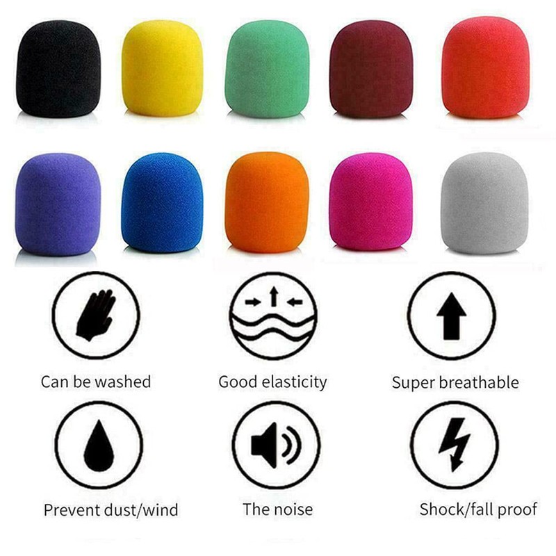 BuxiuGK Pack of 20 Microphone Windbreaks, Colour Thickened Microphone Cover,