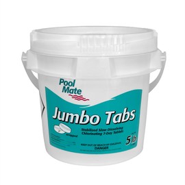 Pool Mate 5-Pounds Premium Slow-Dissolving Jumbo Tabs, Chlorine Tablets 3 Inch, Made in USA