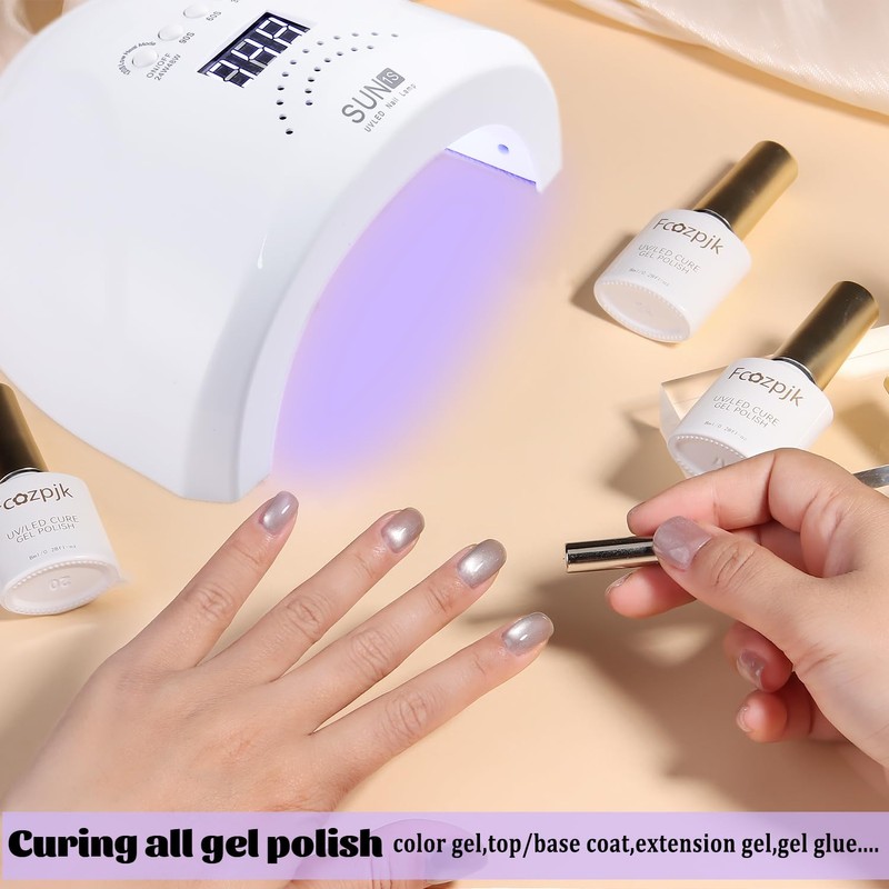 Fcozpjk UV LED Nail Lamp, 48W Nail Dryer for Gel