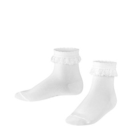 FALKE Kids Romantic Lace socks, 1 pair, UK size 3-5 (EU 35-38), White, cotton mix - Skin friendly cotton, ideal for festive occasions