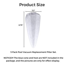 FABMODE 5 Packs Replacement Vacuum Filter Cotton for Pool Blaster Pool Cleaner Bag Centennial, Eclipse,Ivac M3,Ivac 350, Rush X21,Pulse,Fusion PV-10