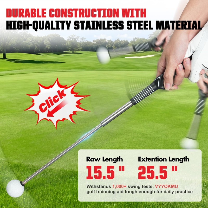 VYYOKMU Tempo Stick Golf for Right Hand, Retractable Golf Swing