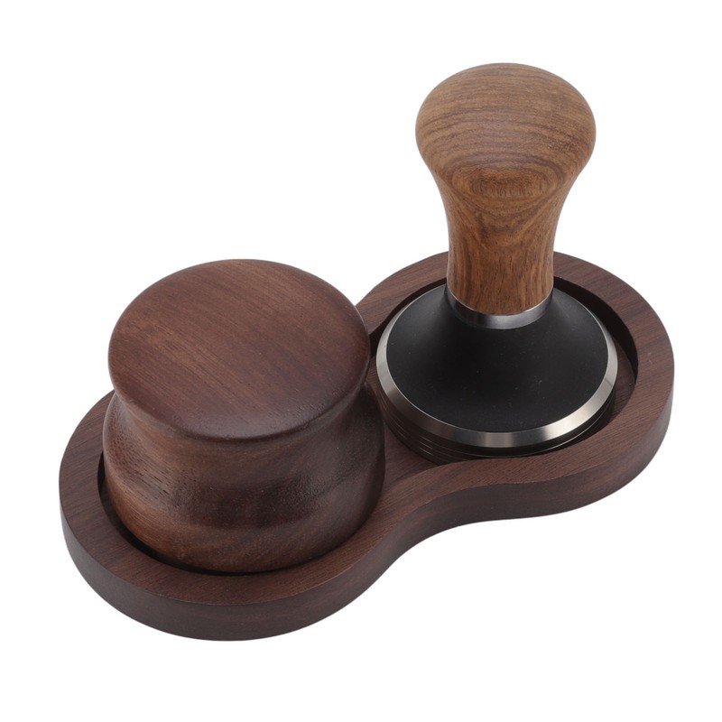 Coffee Hammer Tamping Kit Walnut Stainless Steel Tamper Distributor Set