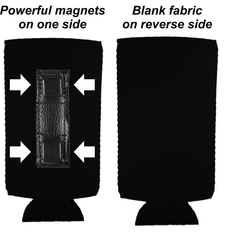 Magnetic Neoprene Collapsible Slim Can Coolie (Black, 2)