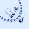 GZWHD Blue Sapphire Jewelry Set for Women Teardrop Earrings Necklace