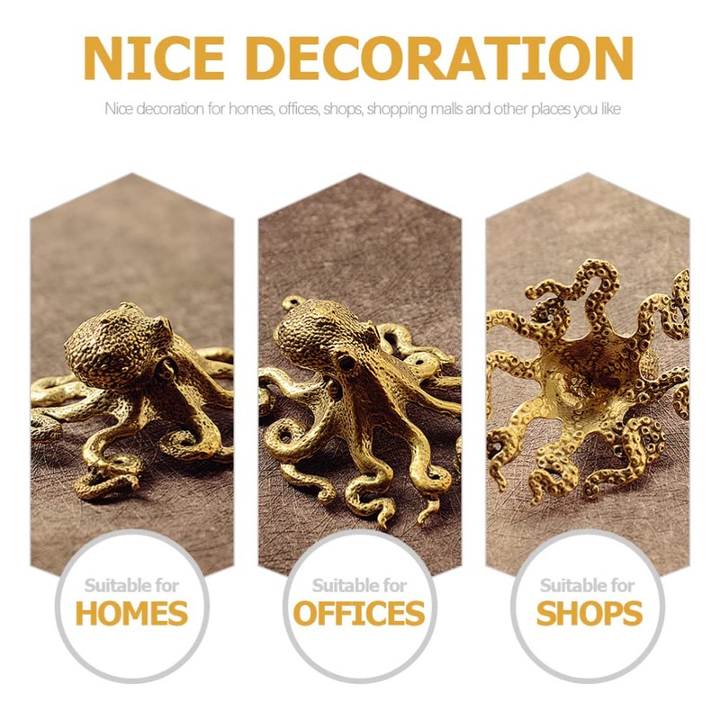 Warmhm Retro Octopus Model Ornament Octopus Statue Figurine Desktop Adornment