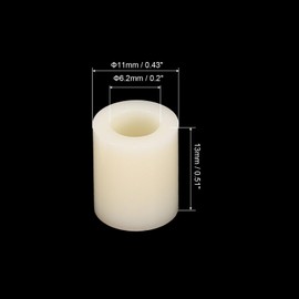 PATIKIL M6 Round Spacer Washer Set, 60 Pcs ABS Plastic Spacer Washer 6.2mm ID, 11mm OD, 13mm Length for M6 Screws