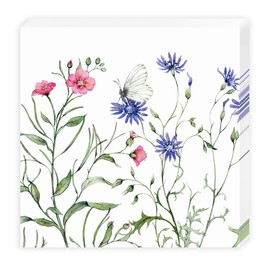 Napkins, Pack of 20 (33 x 33 cm) FSC - Wildflowers, Green, Blue, Pink, Birthday, Communion, Garden Party