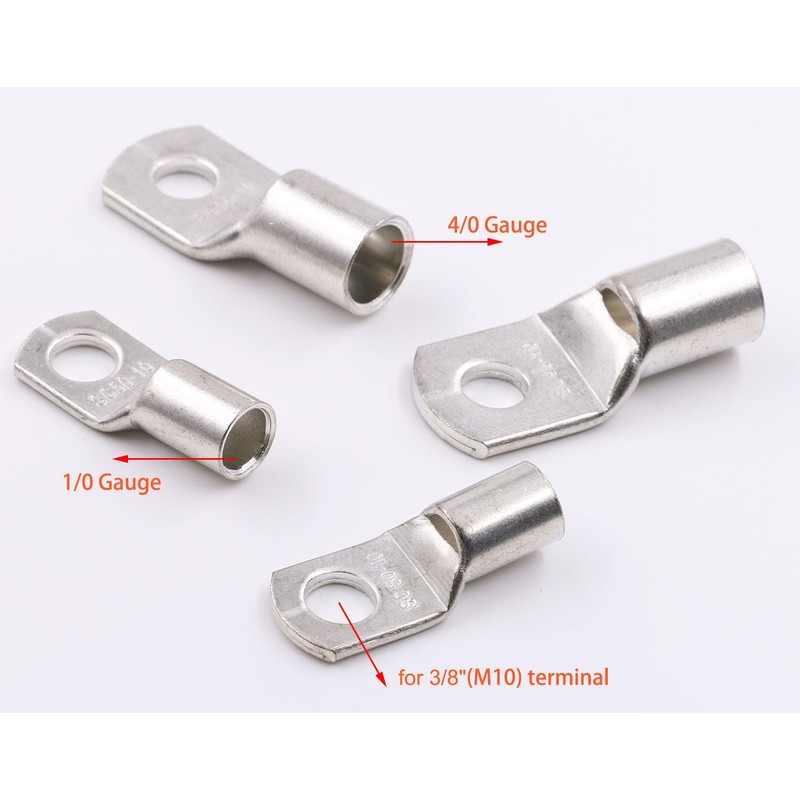 Gloaso Tinned Copper Battery Lugs Kit Heavy Duty - 4/0