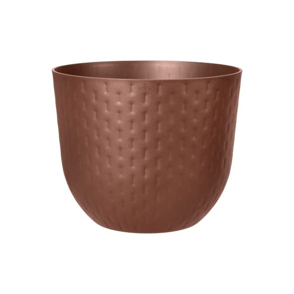 elho Fuente Grains Round 30 - Flower Pot for Indoor & Outdoor - Ã 29.5 x H 24.3 cm - Brown/Rusty Brown