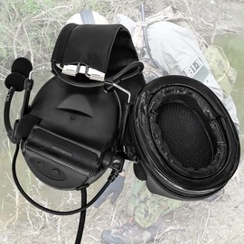 Hearangel Tactical Headset,Sound Pickup Noise Reduction & K 2 Pin PTT for Airsoft Activities (Black)