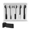 Utensil Dispenser,5 Compartment Stainless Steel Cutlery Organizer,Forks Spoons Dispenser,Plastic Silverware