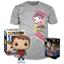 Pop Tees! Back to The Future Includes Adult T-Shirt XL and Vinyl Figure Marty McFly & Hoverboard