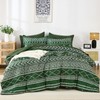 Yiran Dark Green Comforter Queen Size, 7 Piece Boho Aztec