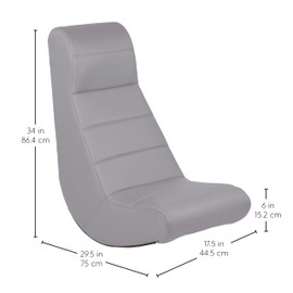 Factory Direct Partners 10489-GY Soft Ergonomic Horizontal Soft Video Rocker - Great for Reading, Gaming, Meditating, or TV for Kids Teens and Adults - Gray