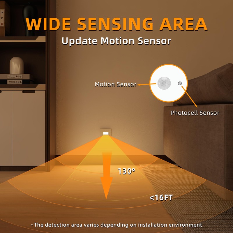 Jandov 4 Pack Motion Sensor Stair Lights Indoor Outdoor,Dimmable Motion