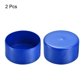 sourcing map 2pcs Rubber End Caps 100mm ID Vinyl Round Tube Bolt Cap Cover Screw Thread Protectors Blue