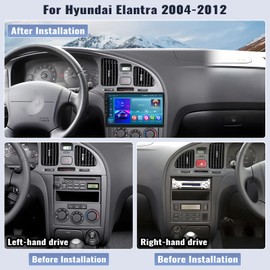 SIXWIN Android Car Stereo for Hyundai Elantra 2004-2012 with Wireless CarPlay Android Auto Mirror Link 2G+64G 9 Inch Touchscreen Bluetooth GPS Navigation WiFi FM Backup Camera MIC