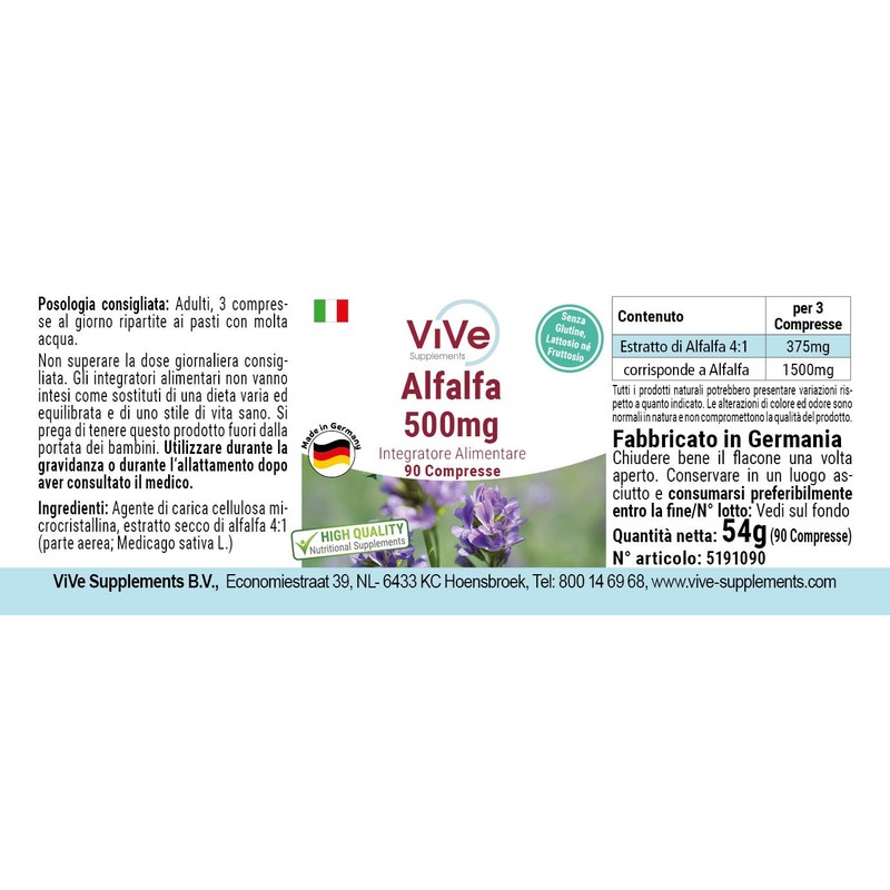 Alfalfa – 90 Tablets – 4x Concentrated Medicago Sativa Extract