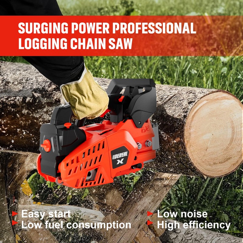 12 Inch Gas Chainsaw, 25.4CC 2-Stroke Top Handle Gas Powered