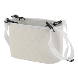 INFINAUTO Car Trash Can Front Rear Seats 10.2" Length 4.3" Width 7.1" Height Auto Trash Bin Faux Leather White Hanging