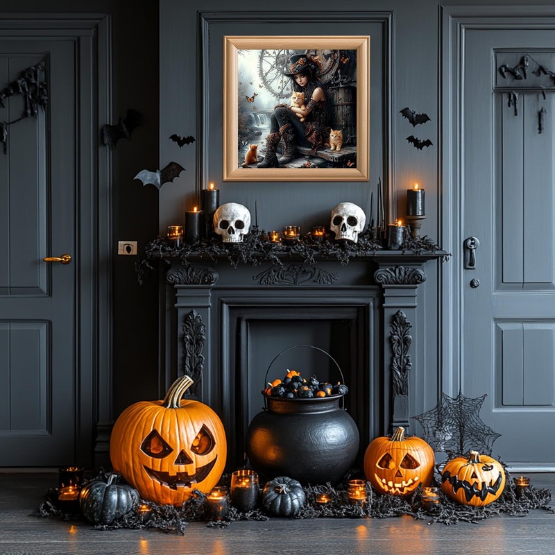 Lxmsja Steampunk Woman Diamond Art Kits for Adults, Water Wheel