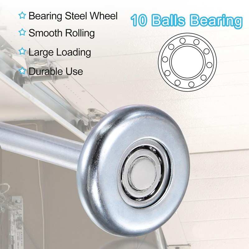 uxcell 10pcs 1.8" Steel Garage Door Rollers for 2" Garage