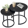 Hoctieon Nesting Coffee Tables, Round Nesting Tables Set of 2,